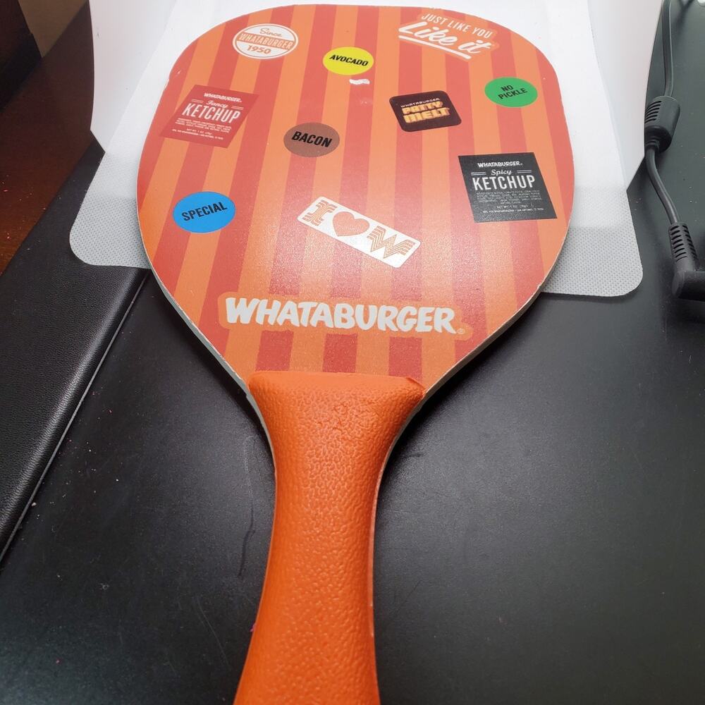 Whataburger Pickleball Paddle Orange White Striped Racket Table Tennis Merch